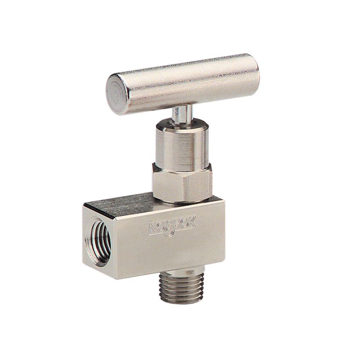 102-mfas_needle_52 102-FFAC-HL4 1/4 NPT, Female x Female, Angle, Steel, 1-3/8 Phenolic Handle, Hard Seat Mini Valve - Image 1