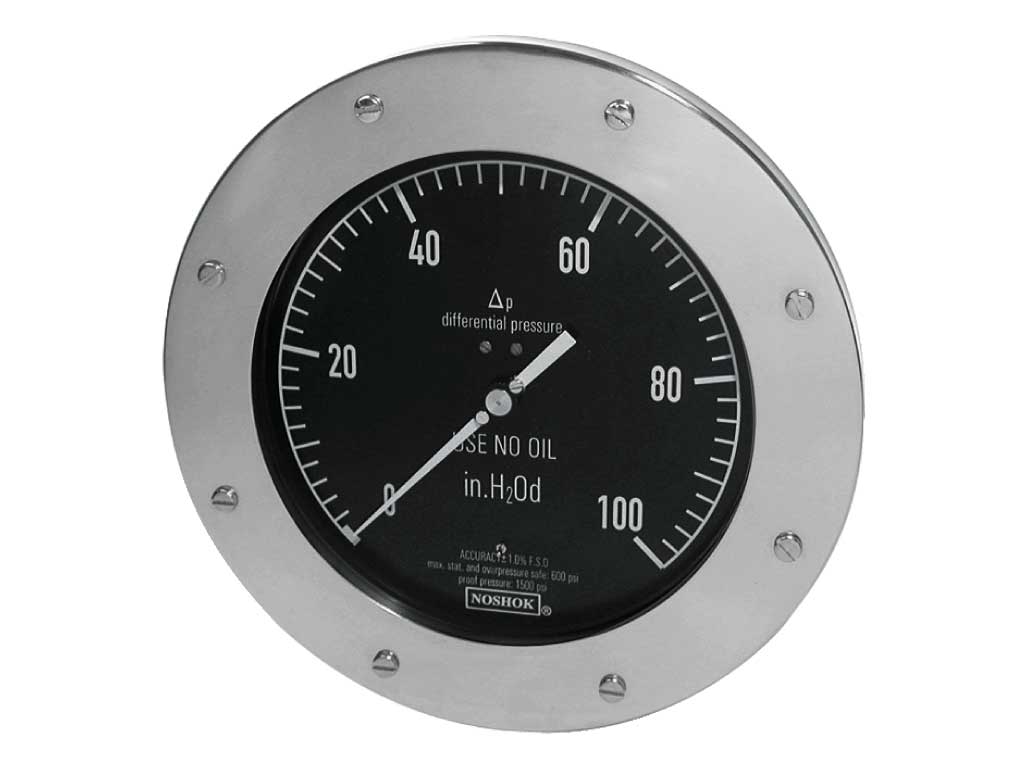 1300_Series_Differential_Gauge_LG 45-1302-W200-S2A-1 4.5 Differential Gauge 1/4 NPT Top/Bottom Conn - Image 1