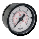  15-110-60-psi/kPa-BSC-BCR-GL 1.5 Steel Case Gauge, 1/8 NPT Back Conn, Black Cover Ring, Glass Lens