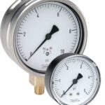  40-200-5-psi-SG 1/4 NPT Bottom Conn SAFETY GLASS 4 Diaphragm Gauge