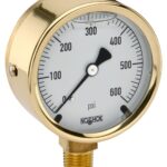  25-300-3000-psi 1/4 NPT Bottom Conn 2.5 Brass Case Gauge, Glycerin Filled-3000 psi