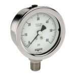  25-400-15-psi/bar 1/4 NPT Bottom Conn, 2.5 dry Stainless Steel Gauge