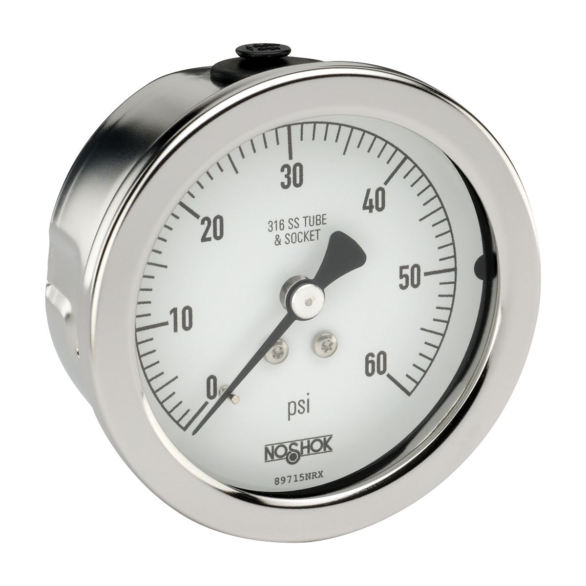 25_410_60_psi_150 25-510-600-psi-HL 1/4 NPT Bottom Conn, 2.5 Stainless Steel Gauge, Halocarbon Filled - Image 1