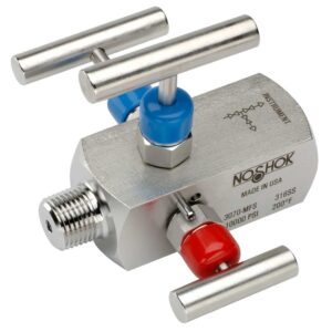  3070-MFC 1/2 NPT, Male x Female, Steel, 3-Valve Double Block & Bleed, Hard Seat