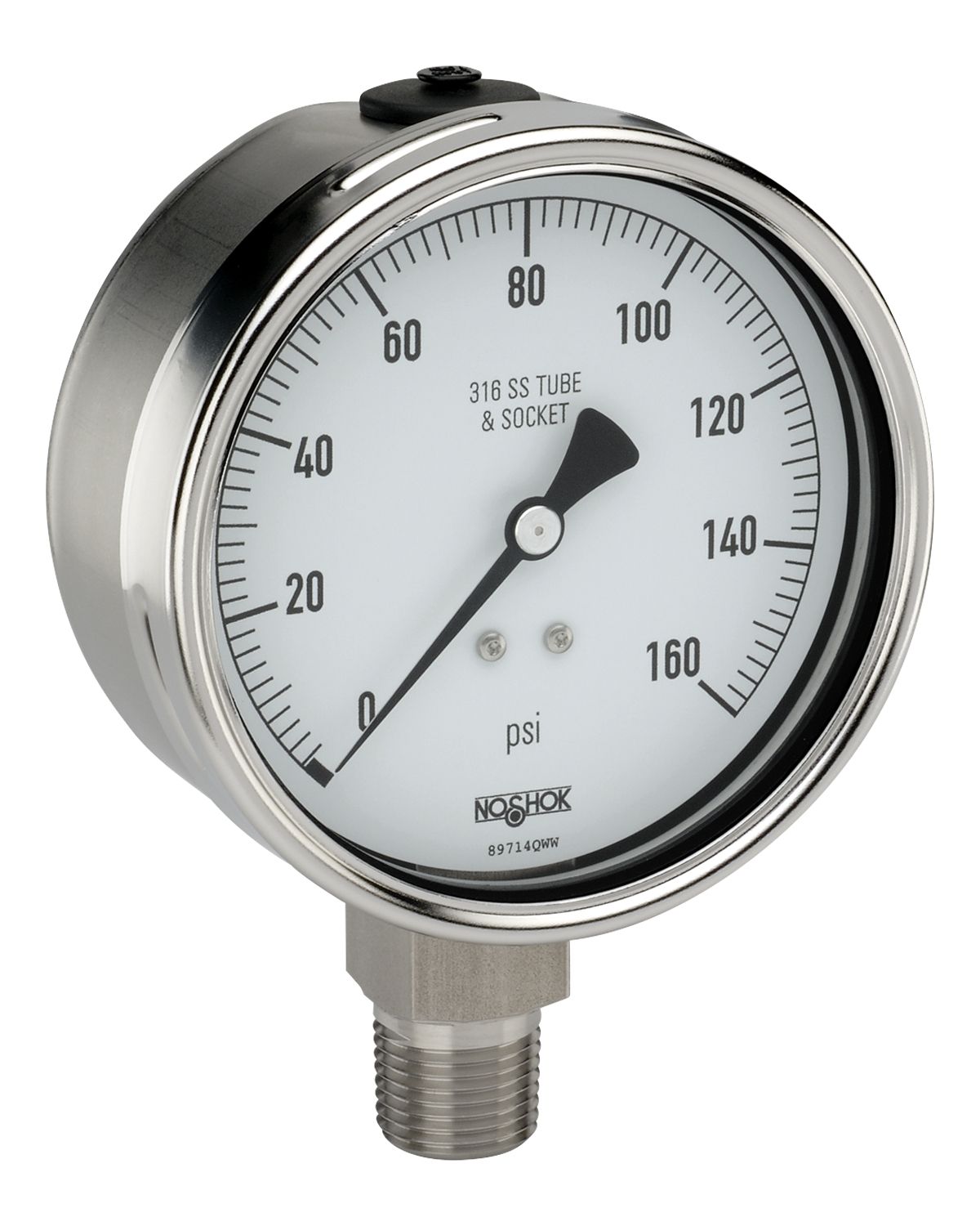 40_400_100_psi_40 40-400-200-psi-1/4 NPT Bottom Conn 4 inch dry Stainless Steel Gauge - Image 1