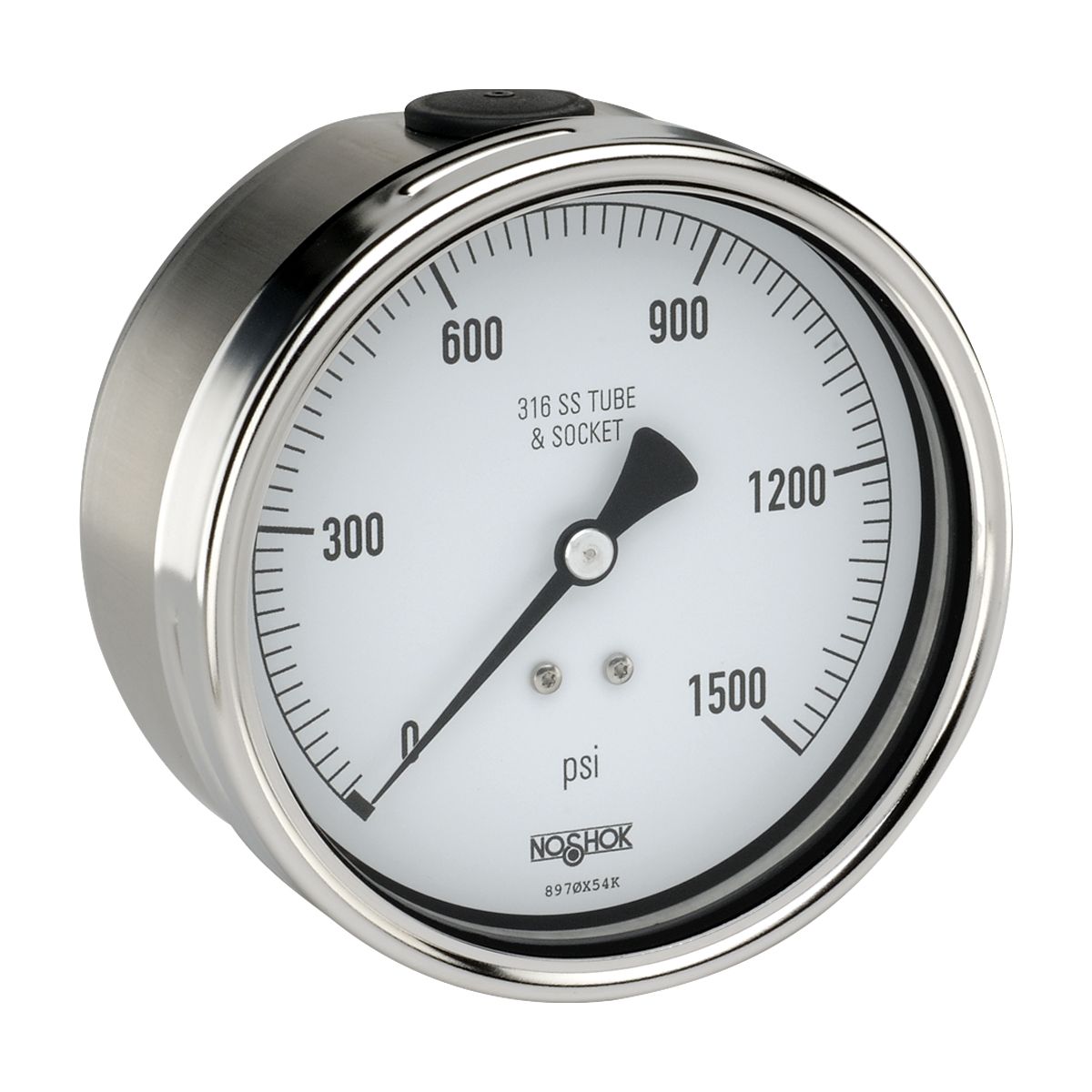 40_410_1500_psi_12055 40-510-600-psi/kPa-1/4 NPT Back Conn, Stainless Steel Gauge, Glycerin Filled - Image 1