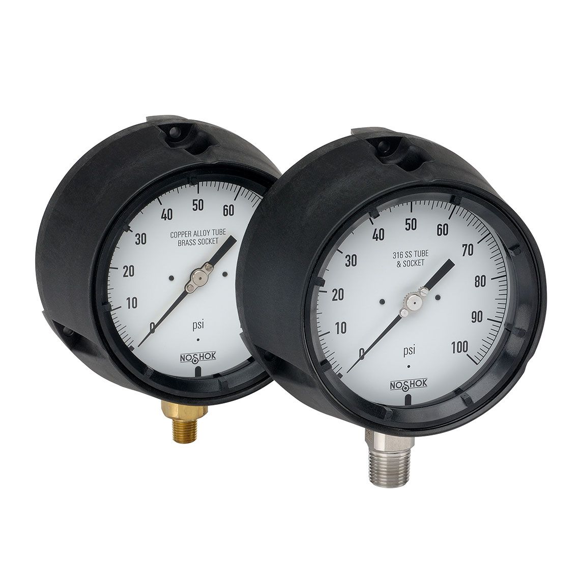 600-700-series-pressure-gauges_30 45-760-400-psi 1/2 NPT Bottom Conn, 4.5 Process Gauge, Glycerin Filled-400 psi - Image 1