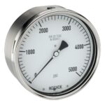  60-410-10000-psi/bar-SSRF-CC 1/2 NPT Back Conn, 6 Stainless Steel Gauge, SS Rear Flange, Certified Calibration