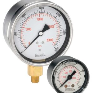  40-911-1000 psi - kPa npt size 1/4 4" SS Liquid Pressure Gauge