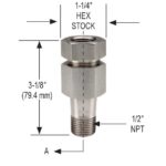  104-SAS 1/2" NPT M - F 316SS Swivel Adapter