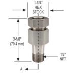  102-SAS 1/4 NPT M - F 316SS Swivel Adapter
