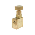  101-FFAB-PM2 1/8 NPT, Female x Female, Angle, Brass, Panel Mount, Hard Seat Mini Valve