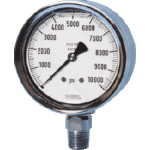  40-500-3000PSI-SSRF 4" Pressure Gauge, 3000psi 304SS Rear Flange, 1/2npt