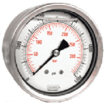  40-911-5K-PSI-ORF 4" Pressure Gauge, Brass 5,000 PSI