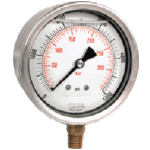 40-901-300 PSI  1/4 bottom  conn. 4" Liquid Pressure Gauge