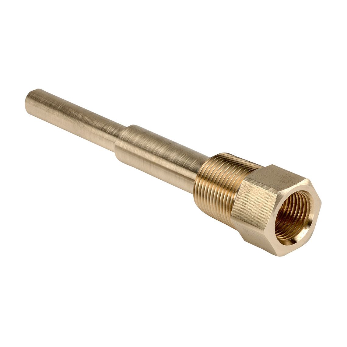 thermowell-brass_8 75-040-BRASS 3/4 NPT Process Conn Stepped Shank Thermowell - Image 1