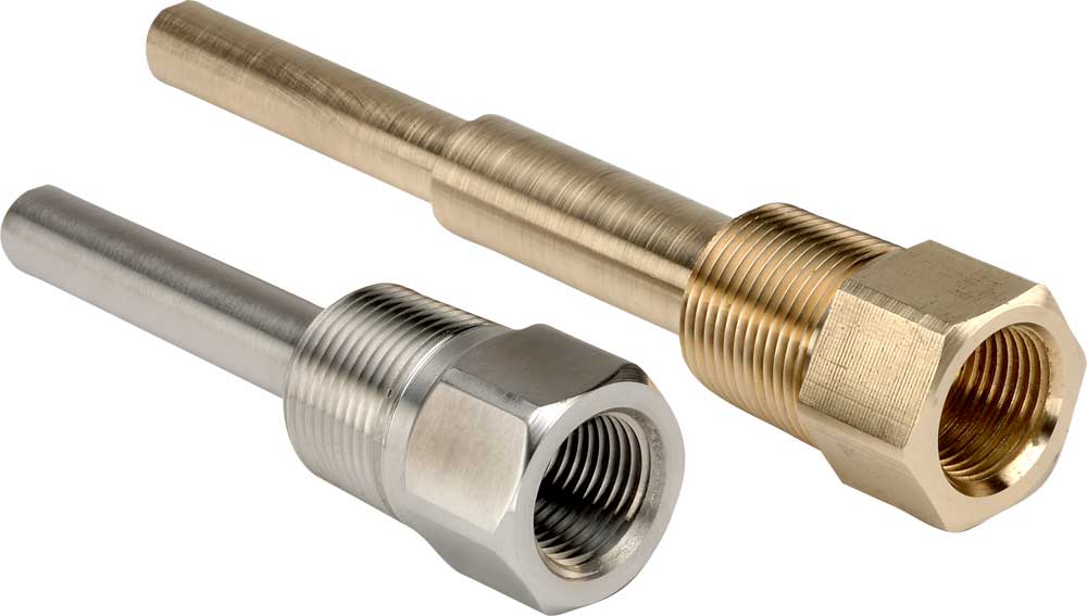 thermowells-LG-1 75-025-BRASS Stepped Shank Thermowell 3/4 NPT Process Conn - Image 1